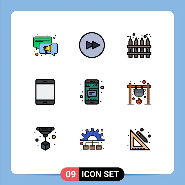 Stock Vector Icon Pack Mit Zeilenzeichen Und Symbolen Für Telefon — Stockvektor