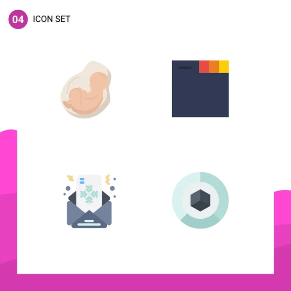 Set Van Commercial Flat Icons Verpakking Voor Baby Kerst Verloskunde — Stockvector
