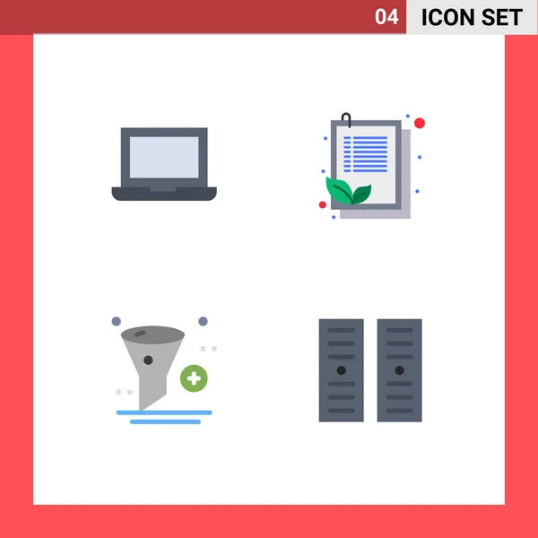 Pack Iconos Planos Creativos Dispositivo Aplicación Lista Verificación Hoja Filtro — Archivo Imágenes Vectoriales