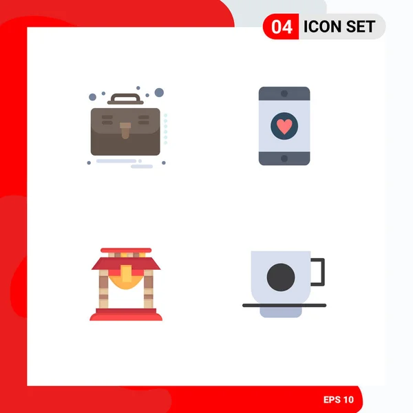 유니버설 아이콘 Universal Flat Icons 모바일 도자기 Editable Vector Design — 스톡 벡터