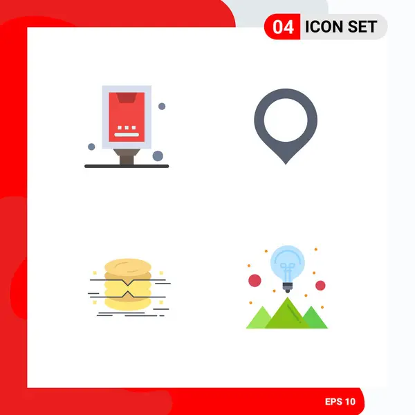 Concetto Flat Icon Siti Web Pubblicità Mobile App Database Marketing — Vettoriale Stock