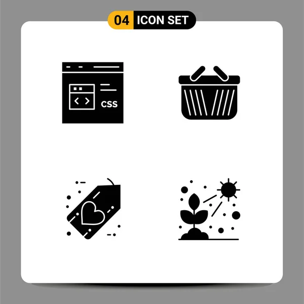 Conjunto Iconos Interfaz Usuario Moderna Signos Símbolos Para Código Negro — Archivo Imágenes Vectoriales