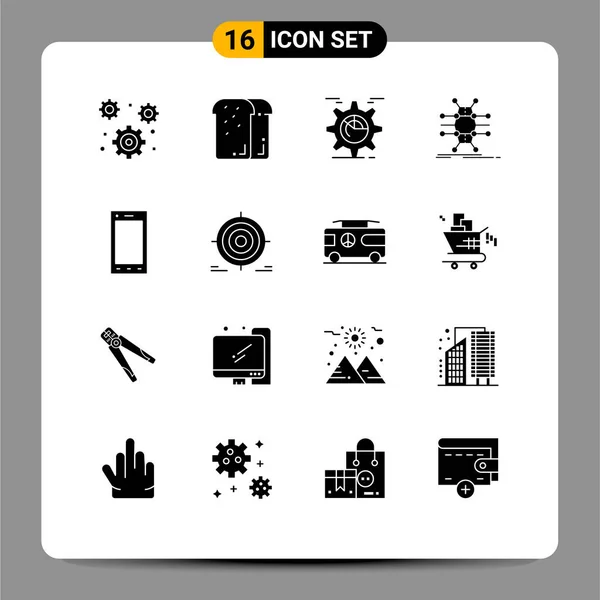 Creative Icons Modern Signs Symbols Network Grid Loaf Distribution Chart — Stock Vector