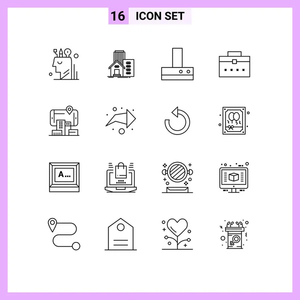 Vector Icon Pack Line Signs Symbols Reality User Appartment Worker — 스톡 벡터