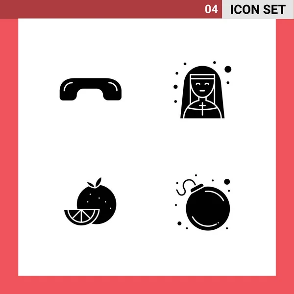 Universal Icon Symbols Group Modern Solid Glyphs Decline Profession Phone — Stockový vektor