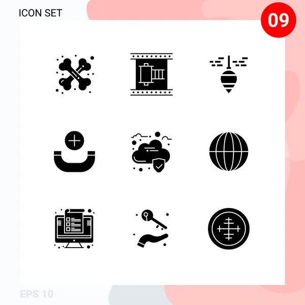 Universal Icon Symbols Group Modern Solid Glyphs Dados Telefone Tira — Vetor de Stock