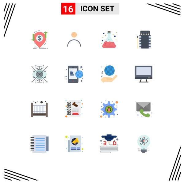 Universal Icon Symbols Group Modern Flat Colors Bonfire Camping User — Stock Vector