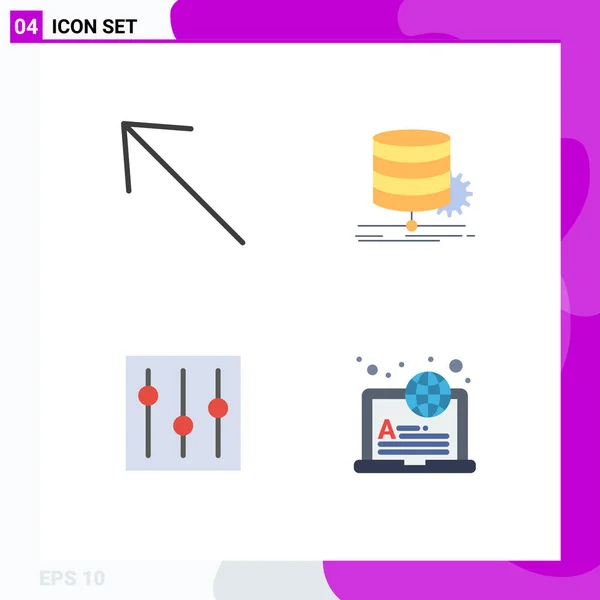 Conjunto Iconos Planos Universales Para Aplicaciones Web Móviles Flecha Elementos — Archivo Imágenes Vectoriales