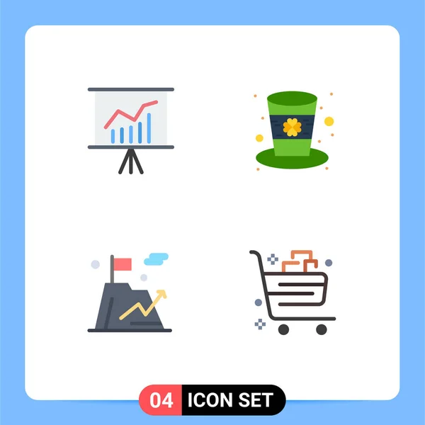 Stock Vector Icon Pack Line Signs Symbols Lectures Flag Presentation — 스톡 벡터
