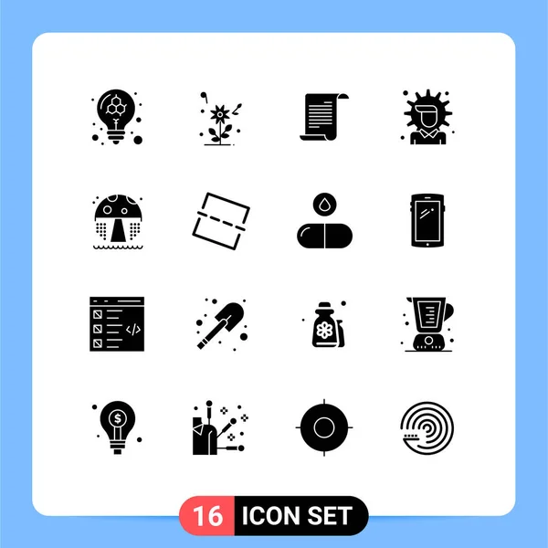 Mobile Interface Solid Glyph Set Pictograms Park Solution File Options — Stockový vektor