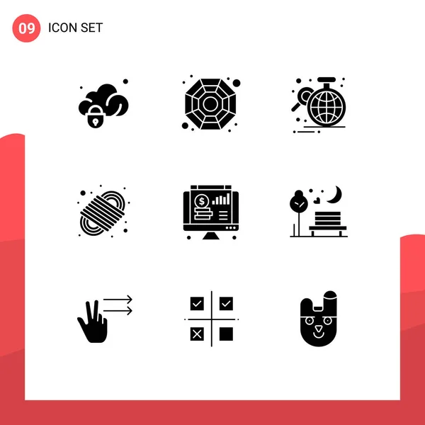 Set Von Modernen Symbolen Symbole Zeichen Für Online Seil Geschäft — Stockvektor
