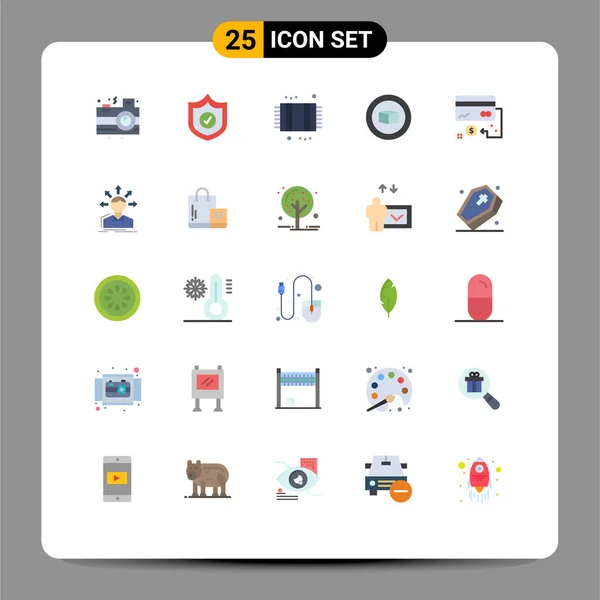 User Interface Flat Color Pack Modern Signs Symbols Credit Business — Διανυσματικό Αρχείο