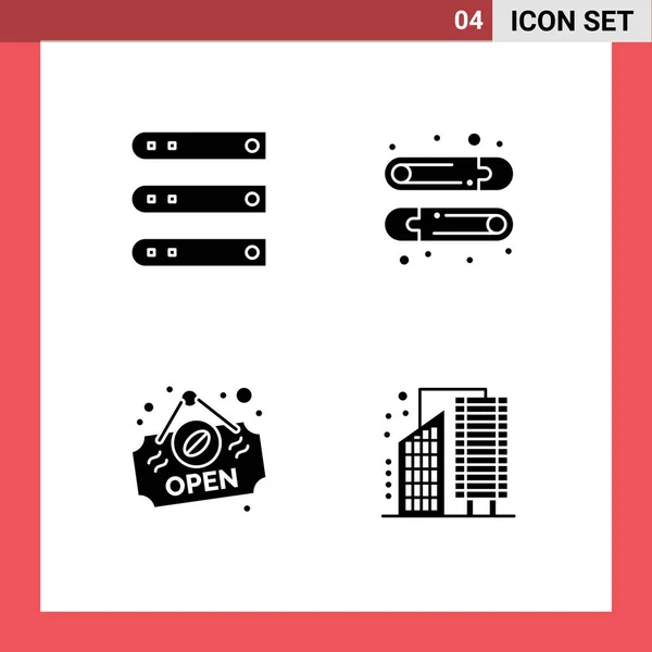 Universal Icon Symbols Group Modern Solid Glyphs Banco Dados Loja — Vetor de Stock