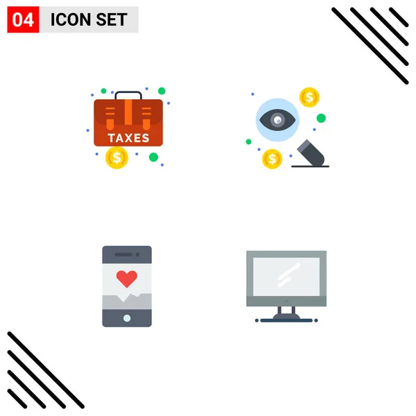 Conjunto Iconos Interfaz Usuario Moderna Símbolos Signos Para Contabilidad Impuestos — Vector de stock