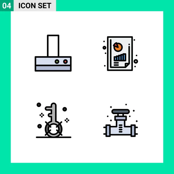 Conjunto Iconos Interfaz Usuario Moderna Símbolos Signos Para Extractor Medios — Vector de stock