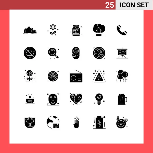 Universal Icon Symbols Group Modern Solid Glyphs Telefone Chamada Capital —  Vetores de Stock