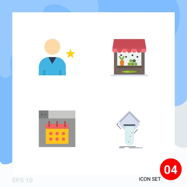 Group Flat Icons Signs Symbols Favorite Design User Storehouse Date — Διανυσματικό Αρχείο