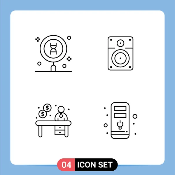 Conjunto Iconos Interfaz Usuario Moderna Símbolos Signos Para Biología Negocios — Vector de stock