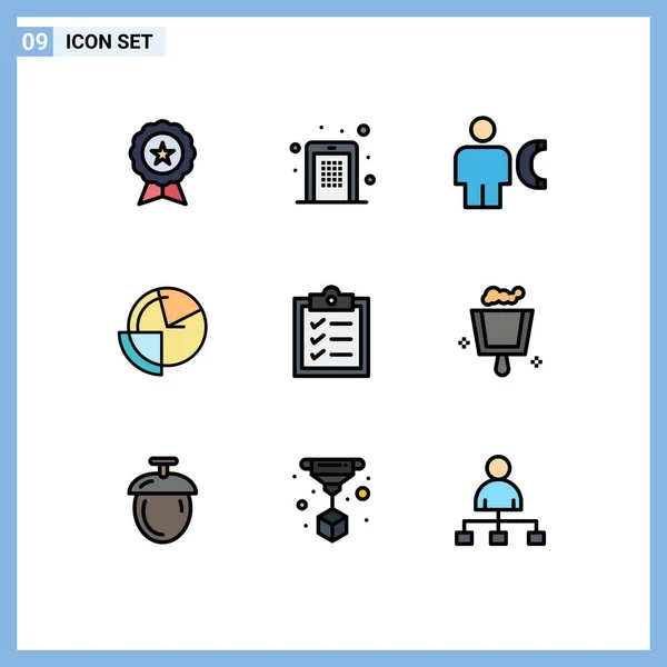 Universal Icon Symbols Group Modern Filledline Flat Colors Data Analysis — Stockvektor