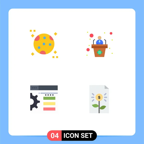 Pack Iconos Planos Modernos Signos Símbolos Para Medios Impresión Web — Vector de stock