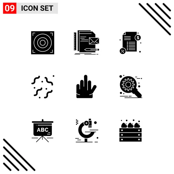 Conjunto Iconos Interfaz Usuario Moderna Símbolos Signos Para Detener Gesto — Vector de stock