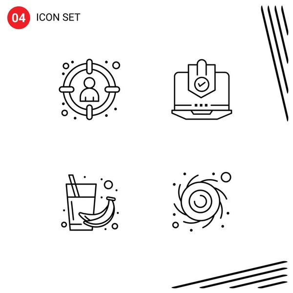 Universal Icon Symbols Group Modern Filledline Flat Colors Choose Protected — 스톡 벡터