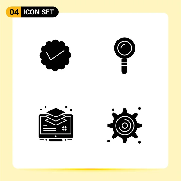 Iconos Creativos Signos Símbolos Modernos Chat Organizar Social Laboratorio Capas — Vector de stock