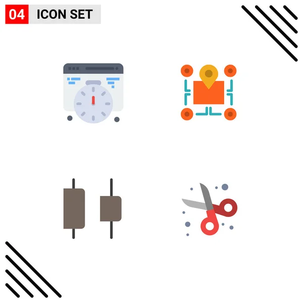 Conjunto Ícones Modernos Símbolos Sinais Para Desenvolvimento Distribuição Localização Área — Vetor de Stock