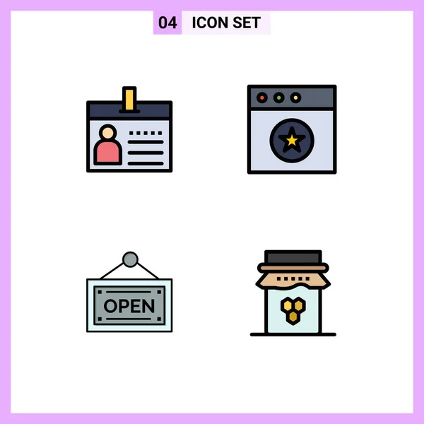 Iconos Creativos Signos Modernos Símbolos Insignia Tienda Favorito Desayuno Elementos — Vector de stock