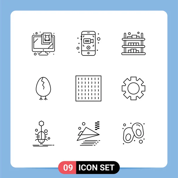 Iconos Creativos Signos Símbolos Modernos Niebla Bebé Comprar Pascua Vender — Vector de stock