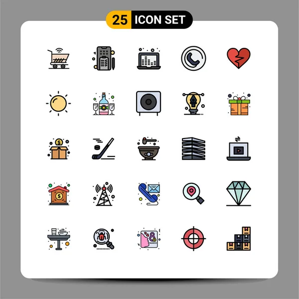 Stock Vector Icon Pack Líneas Signos Símbolos Para Como Corazón — Vector de stock