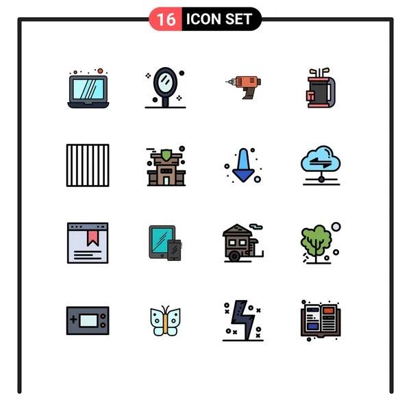 Universal Icon Symbols Group Modern Flat Color Linhas Enchimento Alimentos — Vetor de Stock