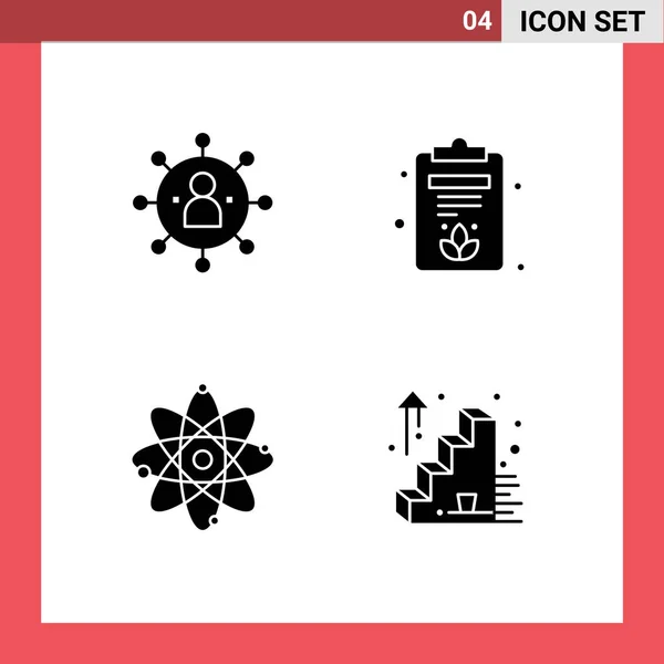 Set Van Commercial Solid Glyphs Pack Voor Zaken Kernenergie Persoon — Stockvector