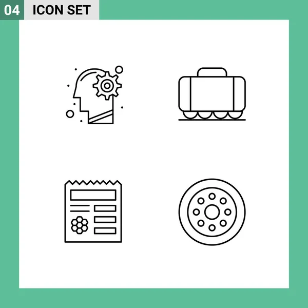 Universal Icon Symbols Group Modern Filledline Flat Colors Head Process — Vetor de Stock