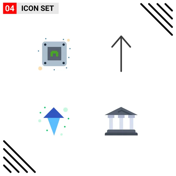 Confezione Moderne Icone Piatte Segni Simboli Stampa Web Media Come — Vettoriale Stock