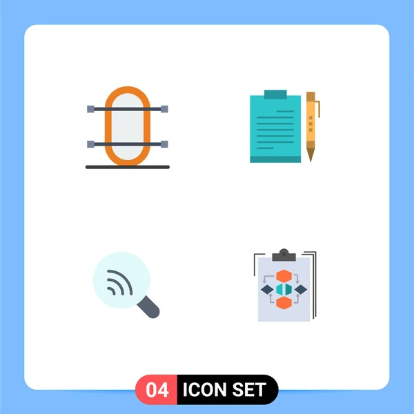 Set Modern Icons Symbols Signs Crew Page Rowing Business Sheet — Stock Vector
