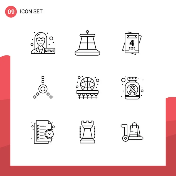 Universal Icon Symbols Group Modern Outlines Medicine Learning Wedding Game — Vetor de Stock