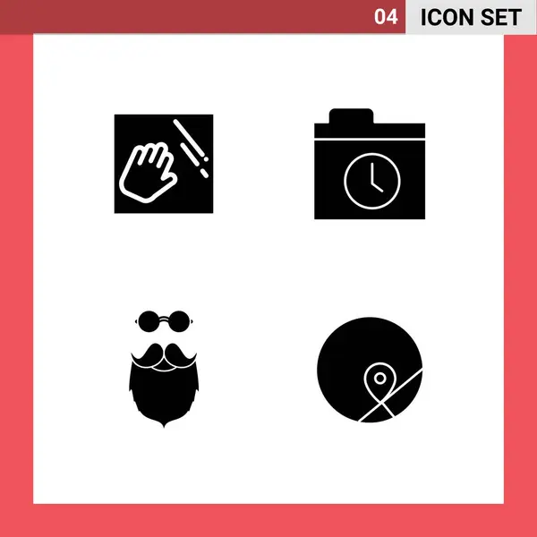 Solid Glyph Concept Websites Mobile Apps Cleaning Movember Housekeeping History — Stock Vector