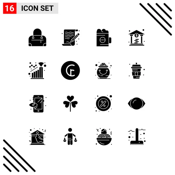 Creative Icons Современные Знаки Символы Досягаемости Достижения Напиток Достижение Монета — стоковый вектор