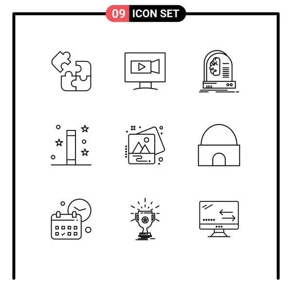 Set Iconos Interfaz Usuario Moderna Símbolos Signos Para Mágico Magia — Archivo Imágenes Vectoriales