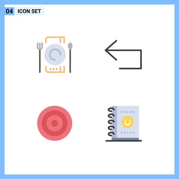 Group Modern Flat Icons Set Cafe Interface Restaurant Left User — Διανυσματικό Αρχείο