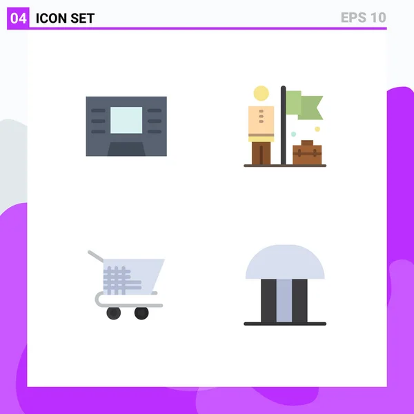 Stock Vector Icon Pack Sinais Linha Símbolos Para Atm Construção — Vetor de Stock