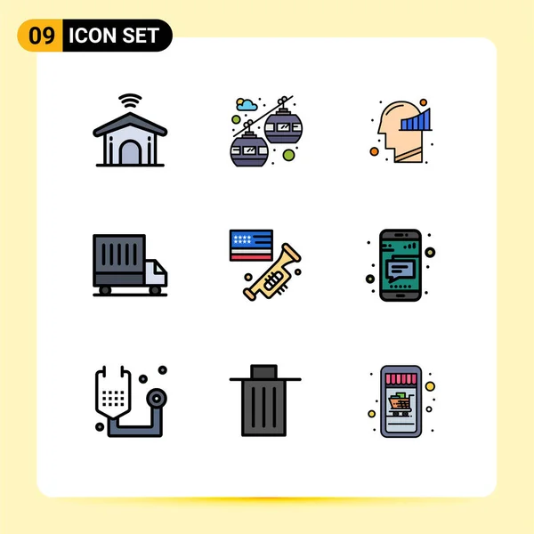 Universal Icon Symbols Group Modern Filledline Flat Színek Amerikai Hangszóró — Stock Vector