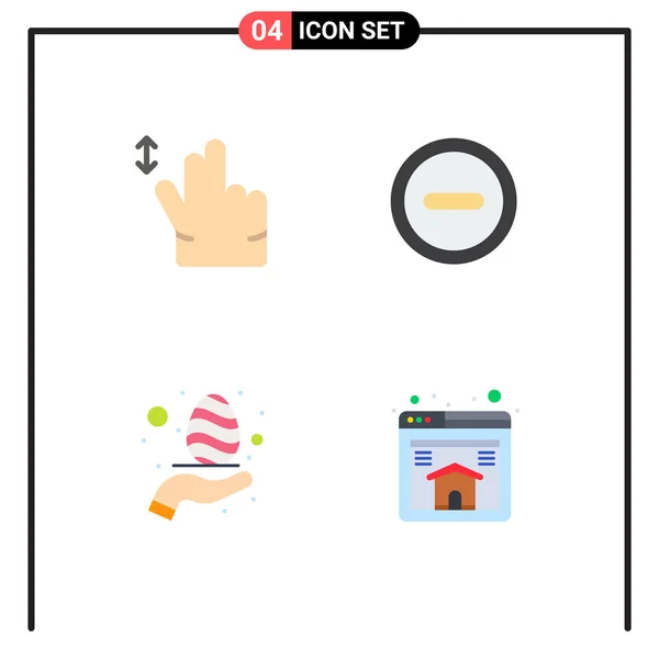 Modern Set Flat Icons Pictograph Gesture Care Basic Egg Page — Stock Vector