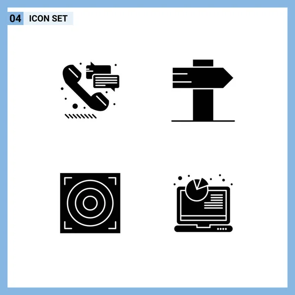 Universal Icon Symbols Gruppo Moderni Glifi Solidi Aiuto Web Chiamata — Vettoriale Stock
