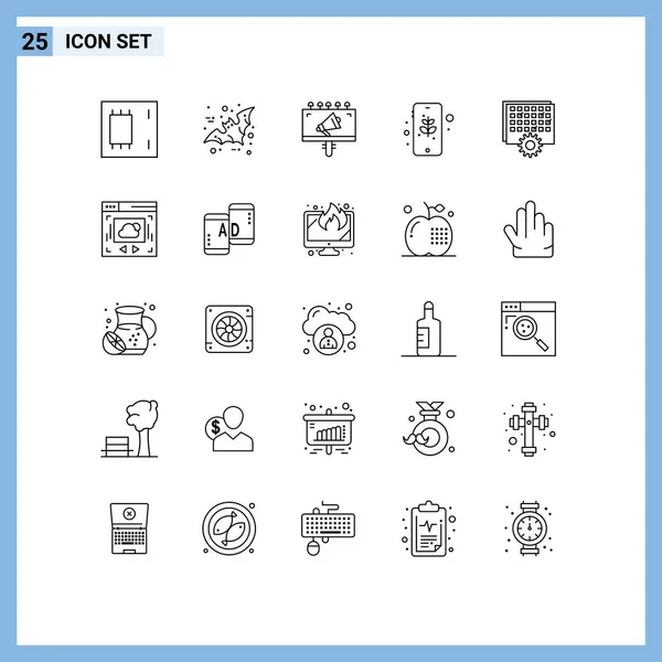 Set Modern Icons Symbols Signs Event Mobile Scary Eco Marketing — Stock Vector