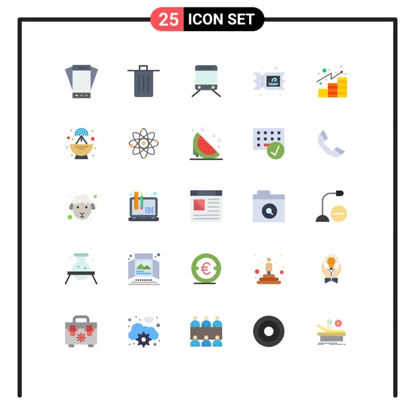 25创意图标财政 旅行媒介设计元素的现代标志和符号 — 图库矢量图片