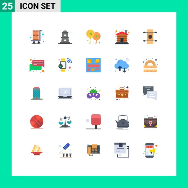Universal Icon Symbols Gruppe Von Modernen Flachen Farben Von Chat — Stockvektor