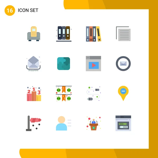 Universal Icon Symbols Grupo Colores Planos Modernos Mensajes Correo Electrónico — Archivo Imágenes Vectoriales