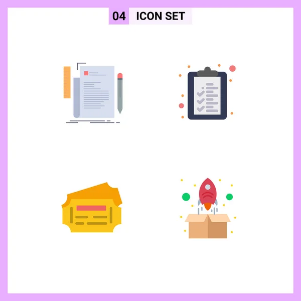 User Interface Flat Icon Pack Signes Symboles Modernes Code Billet — Image vectorielle